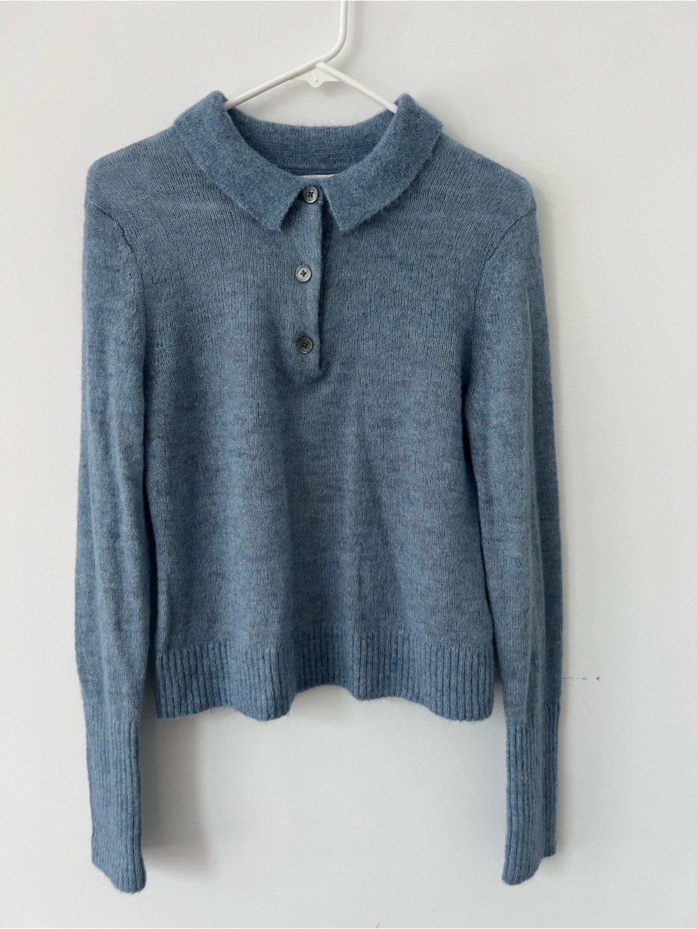 Banana Republic Light Blue Polo-Collar Knit Sweater